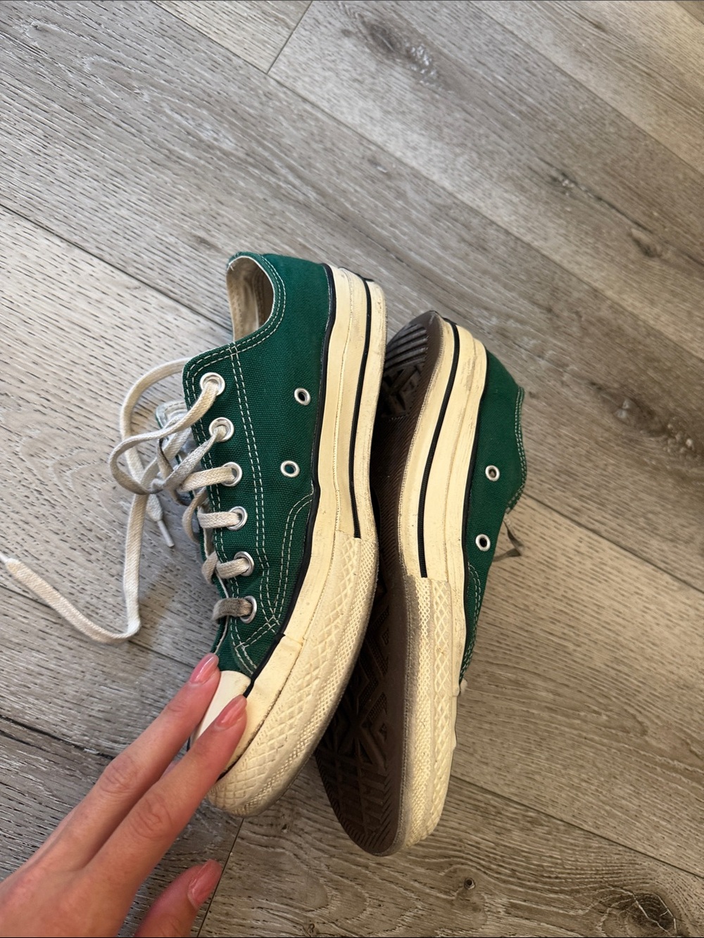 Classic Low-Top Canvas Sneakers in Green - Women's Casual Shoes - Picture 3 of 3